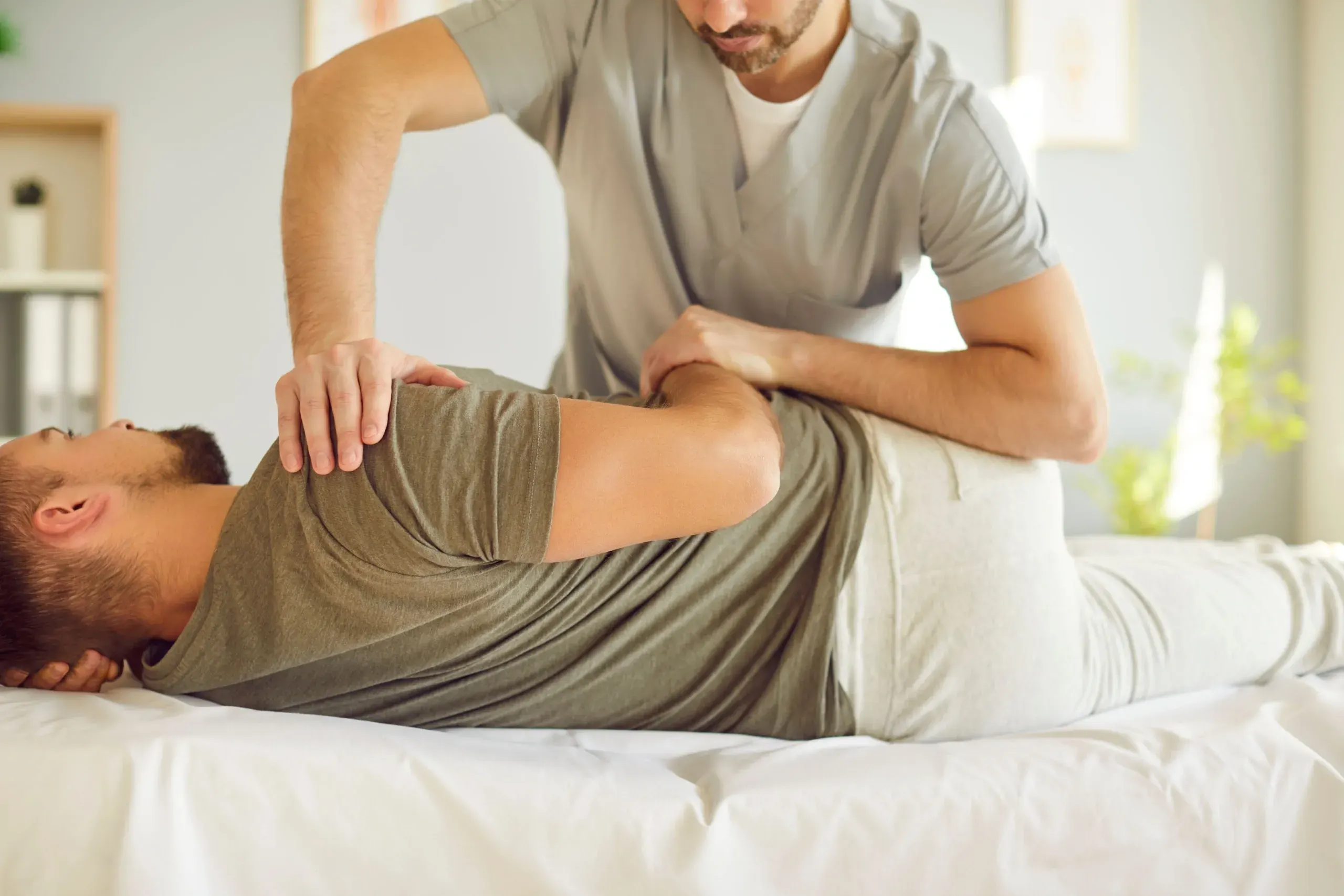 Patient receiving physical therapy treatment at Bensa Chiropractic and Wellness in Bradenton FL